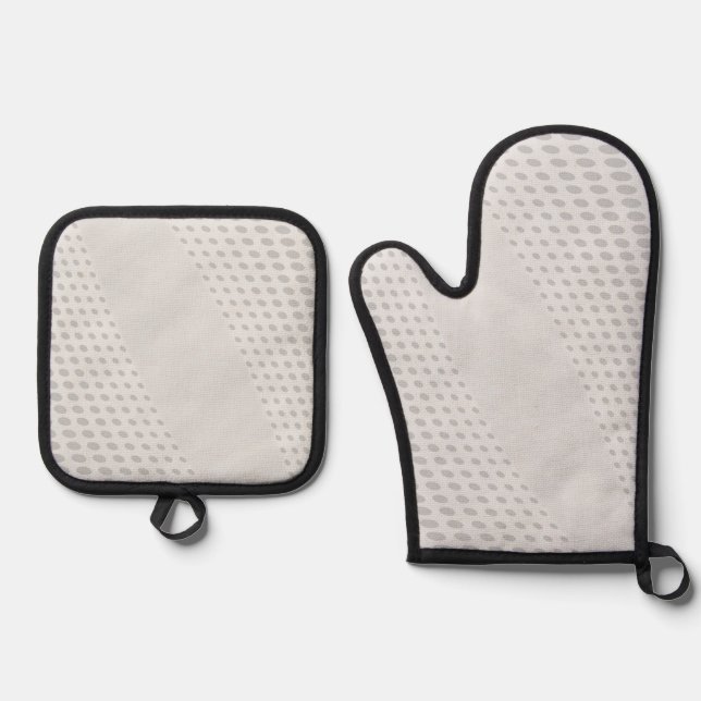 Best Solid Colour Silver Quilted Heat Protection  Oven Mitt & Pot Holder Set (Front)