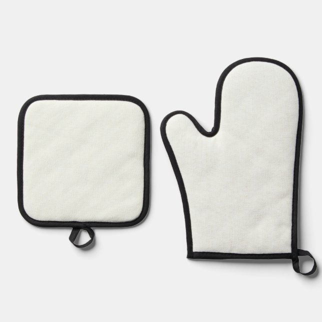 Best Solid Colour Silver Quilted Heat Protection  Oven Mitt & Pot Holder Set (Front)