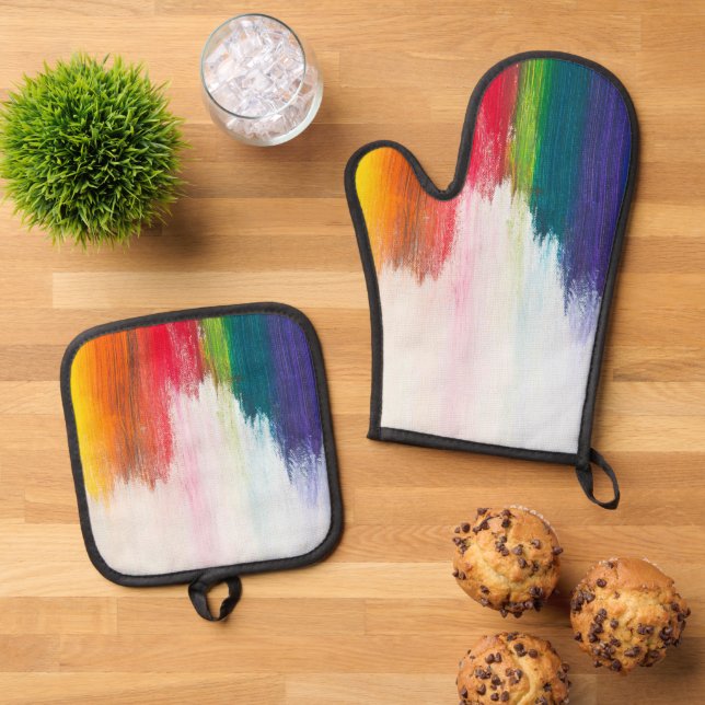 Best Solid Colour Silver Quilted Heat Protection  Oven Mitt & Pot Holder Set (Top Down)