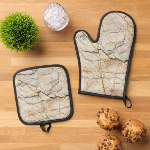 Best Solid Colour Silver Quilted Heat Protection  Oven Mitt & Pot Holder Set