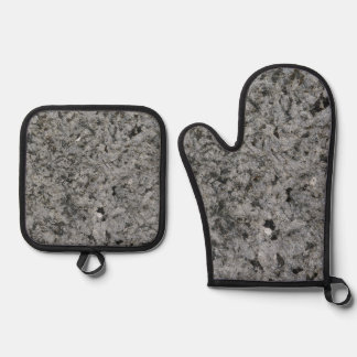 Best Solid Colour Silver Quilted Heat Protection Oven Mitt & Pot Holder Set