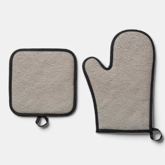Best Solid Colour Silver Quilted Heat Protection Oven Mitt & Pot Holder Set