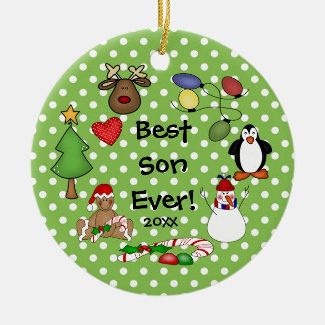Best Son Ever Christmas Ornament (Front)