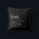 Best Son Ever Definition Black and White Fun Throw Pillow<br><div class="desc">Personalise for your special son or hijo to create a unique gift. A perfect way to show him how amazing he is every day. Designed by Thisisnotme©</div>