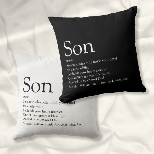 Best Son Ever Definition Black and White Fun Throw Pillow (Best Son Ever Definition Black and White Fun Throw Pillow)