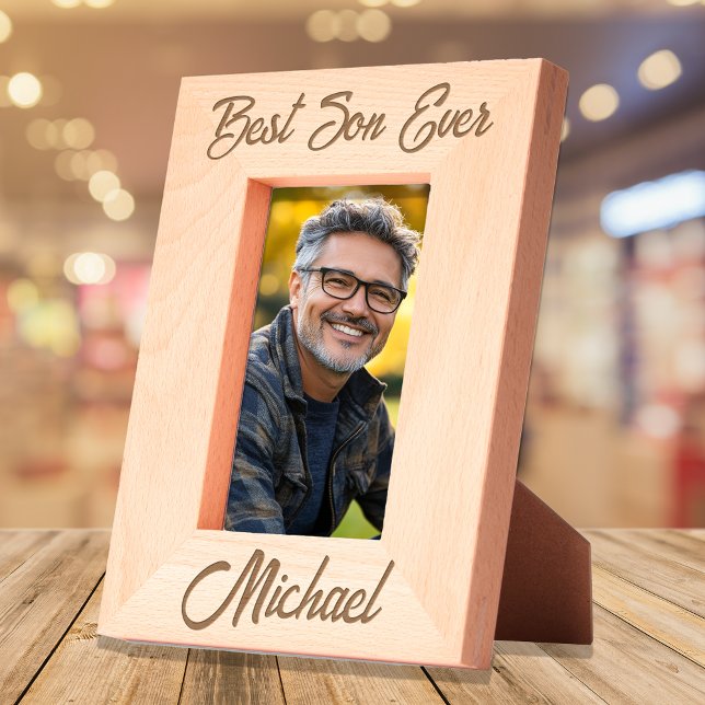 Best Son Ever Personalized  Etched Frames (Creator Uploaded)