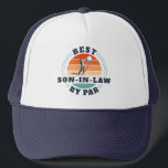 Best Son in Law By Par Custom Retro Golf Trucker Hat<br><div class="desc">Best Boss By Par design you can customize for the recipient of this cute golf theme design. Perfect gift for Boss Day or any special occasion. 

The text "SON-IN-LAW" can be customized with any moniker by clicking the "Personalize" button above.</div>