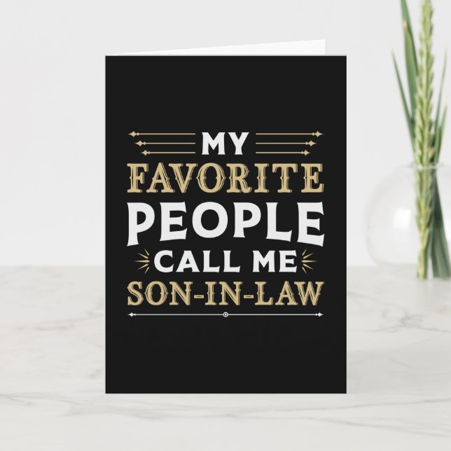 Best Son In Law Son Awesome Proud Gift Idea Card (Front)