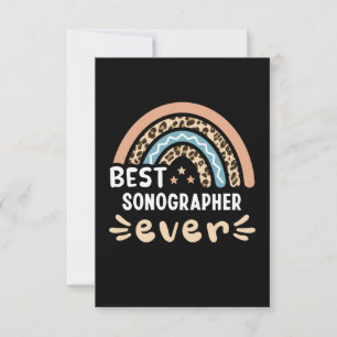 Best Sonographer ever Leopard Rainbow Gift Mom Card