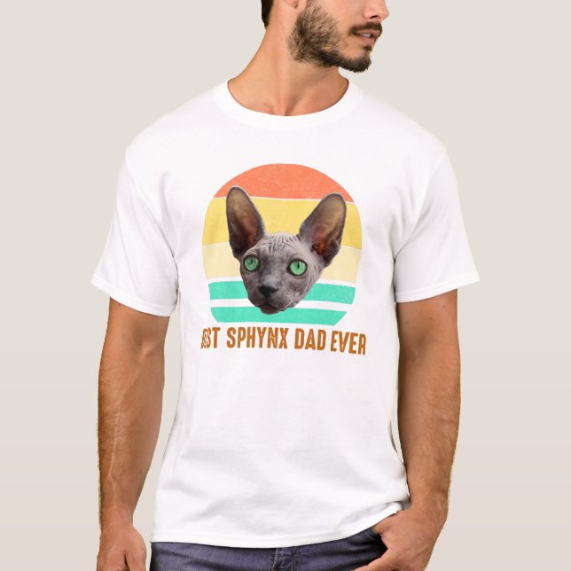 Best Sphynx Dad Ever Cute Funny Hairless Cat Lover T-Shirt (Front)