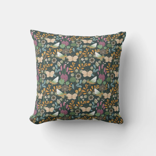 Best Spring Pattern Throw Pillow (Front)