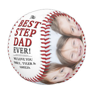 Best Step Dad Ever 2 Photo Father`s Day  Baseball