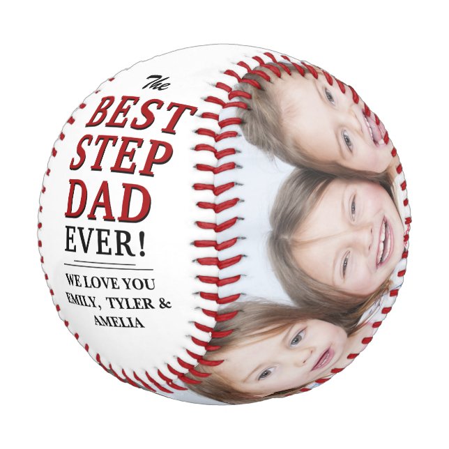 Best Step Dad Ever 2 Photo Father`s Day  Baseball (Angled)