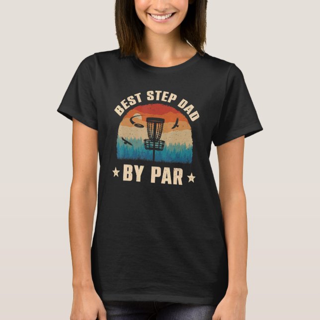 Best Stepdad By Far Men Golf Sunset Retro Papa Bon T-Shirt (Front)