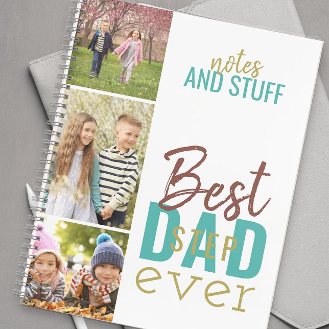Best Stepdad Ever Custom 3 Photo Strip Notebook (Creator Uploaded)