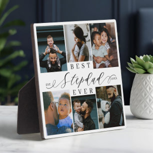 Best Stepdad Ever   Father's Day 6 Photo Collage Plaque
