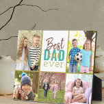 Best Stepdad Ever Teal 5 Photo Collage Plaque<br><div class="desc">Personalized photo plaque for the best stepdad ever. The photo template is ready for you to add 5 of your favorite pictures to this stylish gift for your stepdad. Your photos are displayed in a grid style photo collage with 2x portrait and 3x square instagram format. Your images frame the...</div>