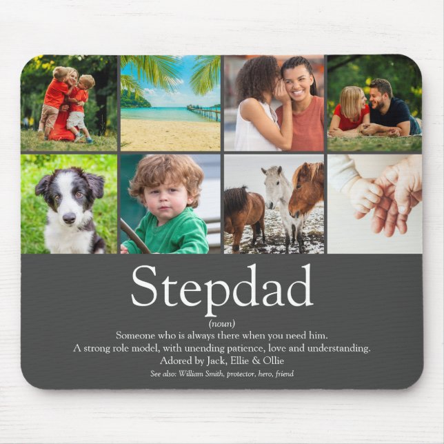 Best Stepdad Stepfather Quote Photo Collage Mouse Pad (Front)