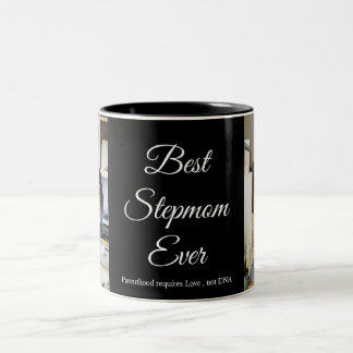Best Stepmom Ever Custom Photo Collage Bonus Mom Two-Tone Coffee Mug
