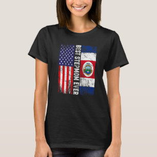 Best Stepmom Ever  Mother's Day Costa Rica Us Flag T-Shirt