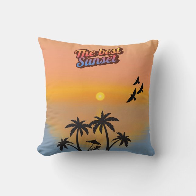 Best sunset. throw pillow (Front)
