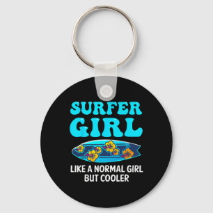 Best Surfing Art For Girls Women Beach Surfer Surf Keychain