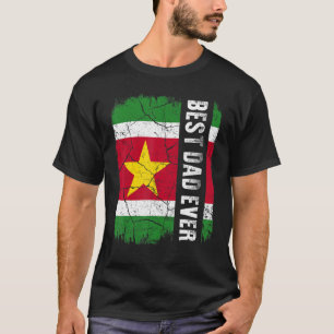 Best Surinamese Dad Ever Suriname Flag Father's Da T-Shirt