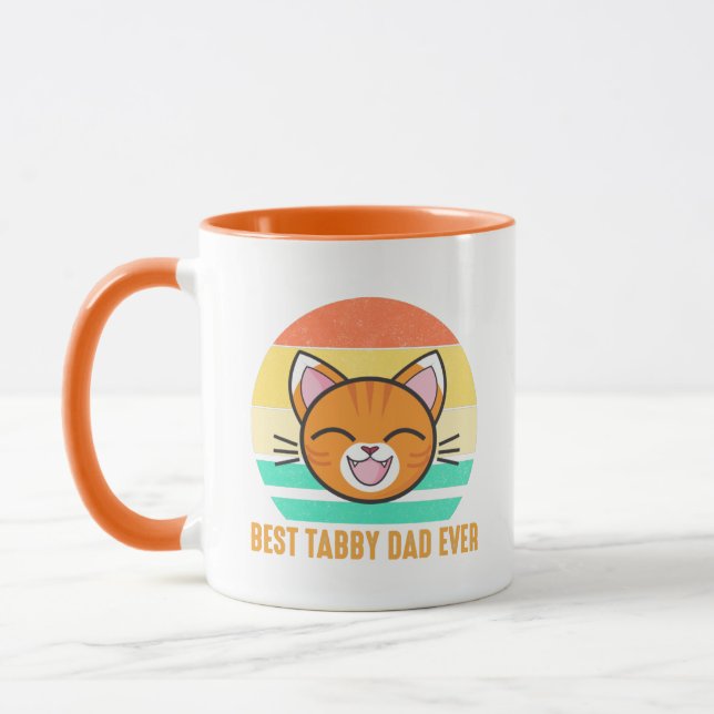 Best Tabby Dad Ever Funny Orange Cat Lover Mug (Left)
