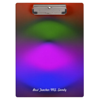 Best Teacher Add Name Blue, Purple, Green & Orange Clipboard