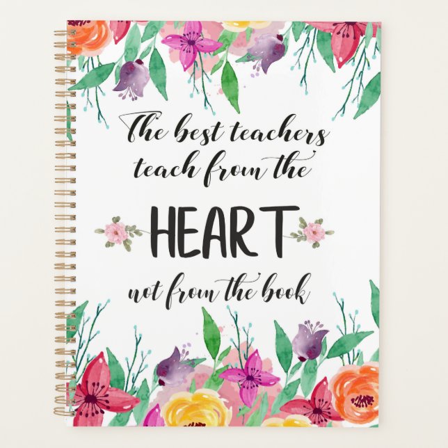 Best teacher Appreciation quote Thank you gift Planner (Front)