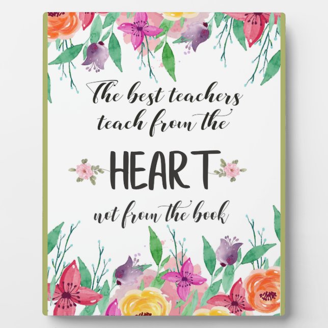 Best teacher Appreciation quote Thank you gift Plaque (Front)