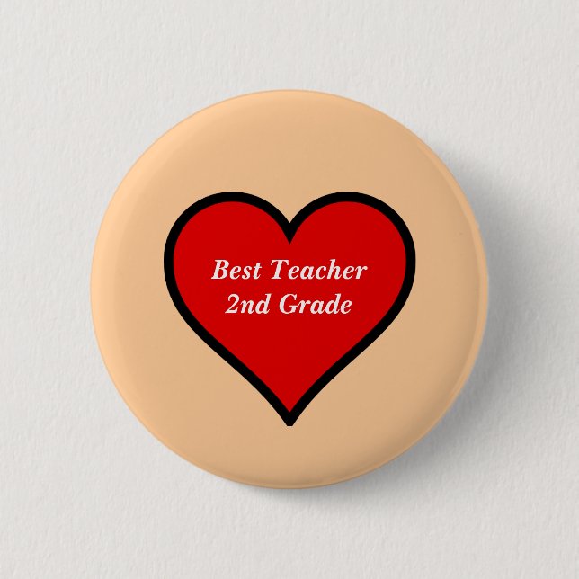 Best Teacher Button (Personalize) (Front)