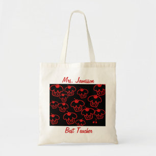 Best Teacher Canvas Bag, Cupcakes, Thank You Tote Bag