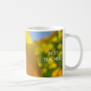 BEST TEACHER! Coffee Cup Mug gifts Poppy Flowers