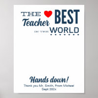 Best Teacher Custom Handprint Art Template