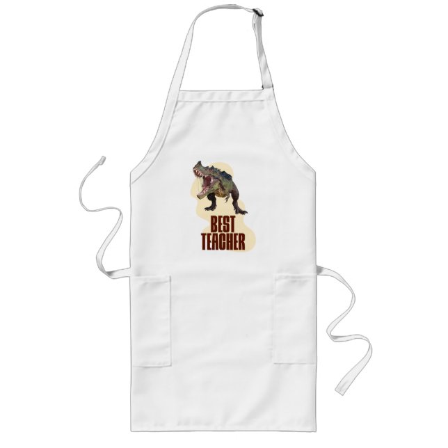 Best Teacher Dinosaur Classroom Humour Long Apron (Front)
