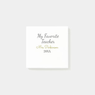 Best teacher ever add name date year simple school post-it notes