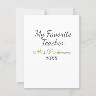 Best teacher ever add name date year simple school postcard