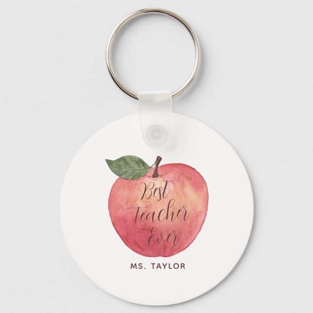 Best Teacher Ever Apple Appreciation Keychain (Front)