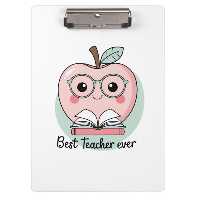 Best Teacher Ever Apple Design  Clipboard (Front)