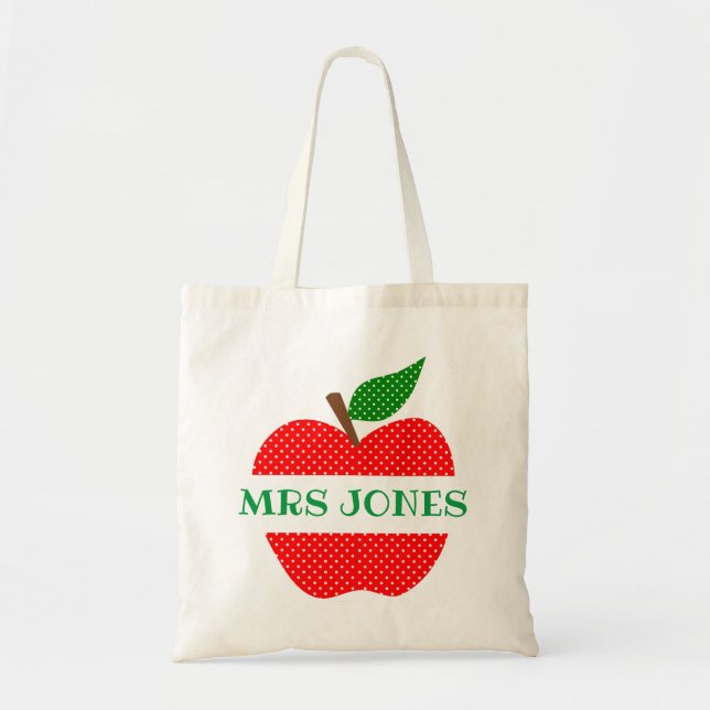 best teacher ever bag hashtag apple teacher (Front)