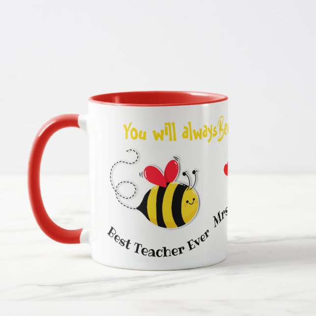 best teacher ever Bee teacher gift honey bee Mug (Left)