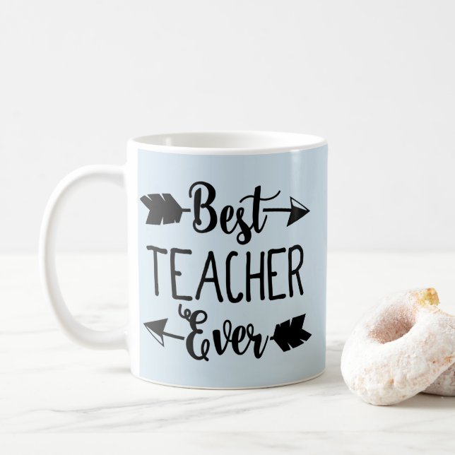Best Teacher Ever Black Teacher Arrow Teacher Mug (With Donut)