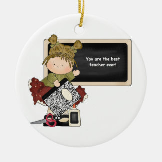 Best Teacher Ever Board Ceramic Ornament