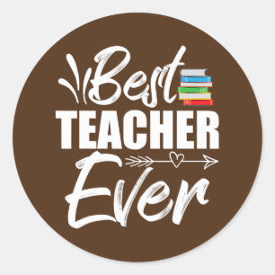 Best Teacher Ever Book Teacher Day  Classic Round Sticker