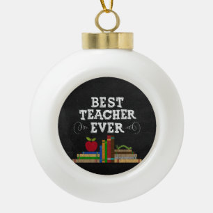 Best Teacher Ever Chalkboard Ball Ornament