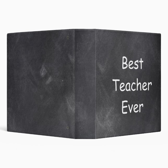 Best Teacher Ever Chalkboard Design Gift Idea Binder (Background)