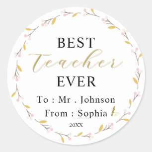 Best Teacher Ever – Custom Name Sticker Gift
