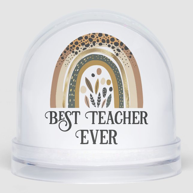 Best Teacher Ever Fun Photo Gift Snowglobe (Front)