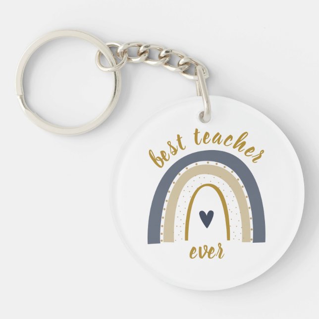 Best Teacher Ever Gift Keychain (Front)